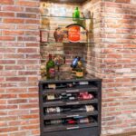 Custom Basement Renovations - wine cooler inset Bar Area (Chahalis)
