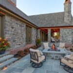 Slate Patio with Firepit