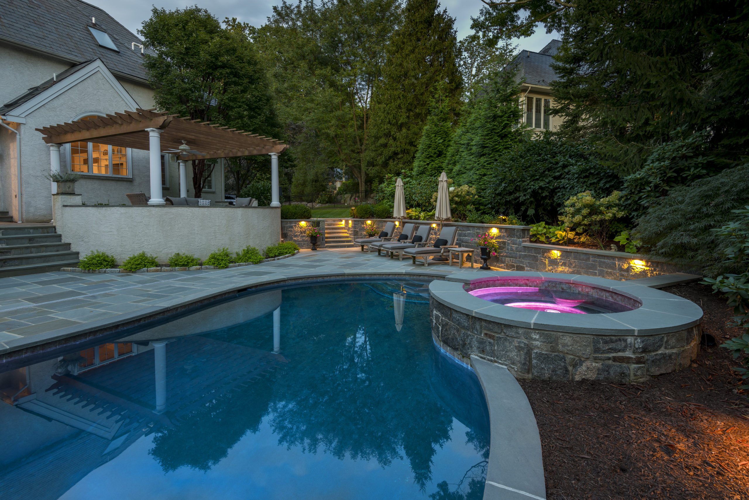 In-ground pool and spa