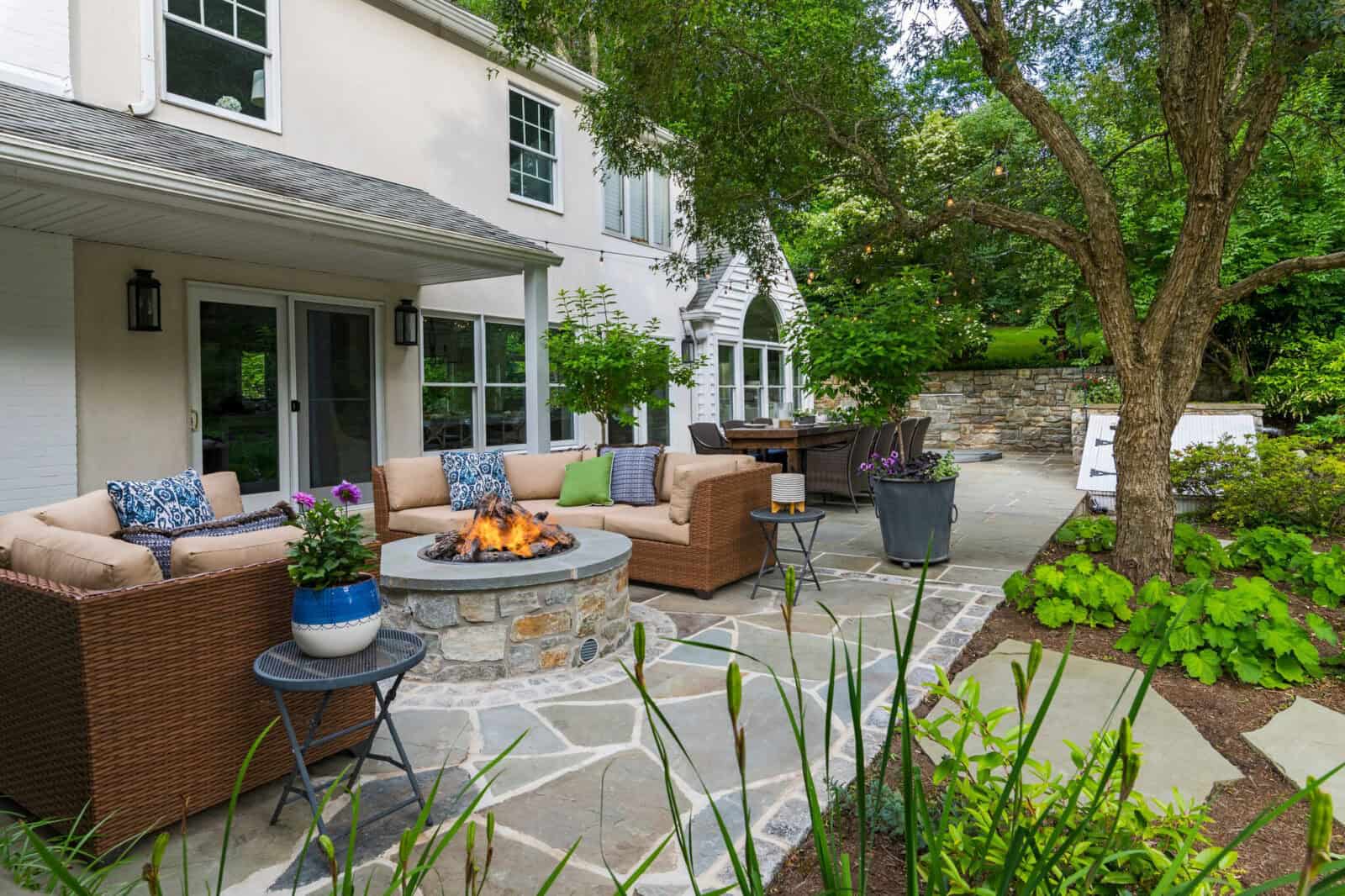 Outdoor Living Space with Natural Stone - DiSabatino