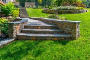 Retaining walls for walk ways