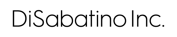 Black text on a white background that reads "DiSabatino Inc." in a modern, thin sans-serif font.